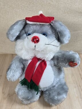 1988 Melody Mouse House of Lloyd Plush Christmas 12” Light Up Nose VTG